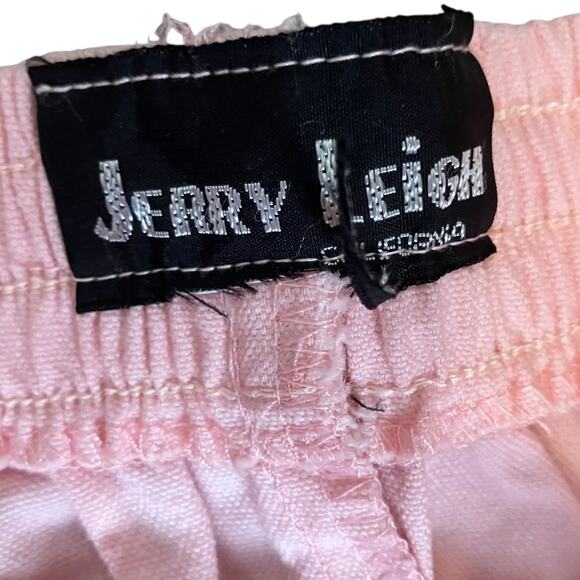 Jerry Leigh Pink Elastic Waist Pleated Tapered Pants / High Rise Linen Blend - Picture 3 of 5